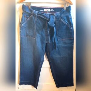EV1 Women's Authentic Alllie Wide Leg Jeans | Raw Hem | Tie Belt | Size 10